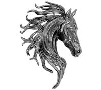 Funny Horse Head Lapel Brooch, Fashion Animal Pin for Men Women, Zinc Alloy Jewelry Accessory for Suits, Jackets & Bags (Black)