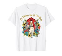 Funny Horse Lover, I'D Rather Be At The Barn Camiseta gráfica económica