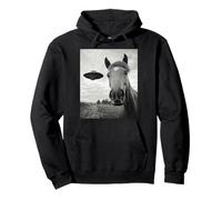 Funny Horse Selfie con Alien UFO Divertido Caballo OVNI Sudadera con Capucha