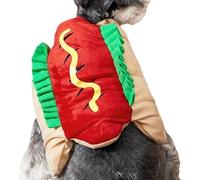 Funny Hot Dog Costume for Pets, Multi-Functional Dog Cosplay Outfit with Burger Design, Pet Coat for Theme Parties, Pet Photo Prop and Cosplay Accessories for Dogs of