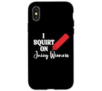 Funny Hot Dog Juicy Wiener Women I Squirt on Juicy Wieners Carcasa para iPhone X/XS