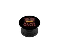 Funny Hotdog Did You Just Look At My Wiener Men PopSockets PopGrip Adhesivo