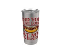Funny Hotdog Did You Just Look At My Wiener Men Vaso térmico de acero inoxidable de doble pared