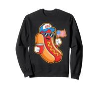 Funny Hotdog USA Flag BBQ Cartoon for July 4th Parade Sudadera