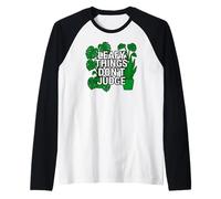 Funny Houseplant Lover Leafy Things Don't Judge Camiseta Manga Raglan