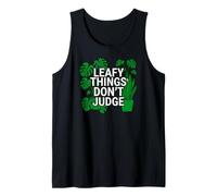 Funny Houseplant Lover Leafy Things Don't Judge Camiseta sin Mangas