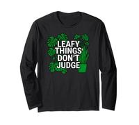 Funny Houseplant Lover Leafy Things Don't Judge Manga Larga