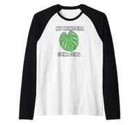 Funny Houseplant Mom My Monstera Is In A Coma Camiseta Manga Raglan