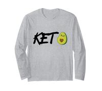 Funny Humor Avocado Keto Graphic T-Shirt, Avocado Keto Diet Manga Larga