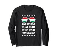 Funny Hungarian Joke Proud Hungarian Pride Hungary Flag Manga Larga