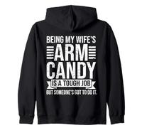 Funny Husband Quote Being My Wife'S Arm Candy Retro Sudadera con Capucha