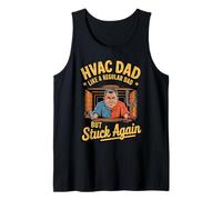 Funny HVAC Dad Stuck Again Toolbox Repair Crawl Space Camiseta sin Mangas