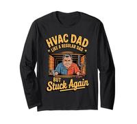Funny HVAC Dad Stuck Again Toolbox Repair Crawl Space Manga Larga