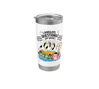 Funny I Axolotl Preguntas 3er grado clase juego de palabras grito gaviota Vaso térmico de acero inoxidable de doble pared