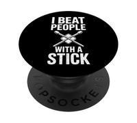 Funny I Beat People with A Stick Diciendo Baterista PopSockets PopGrip Adhesivo