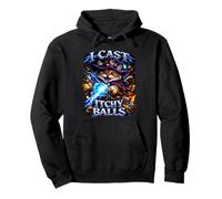 Funny I Cast Itchy Balls Mago Gato Meme Fantasía Humor Sudadera con Capucha