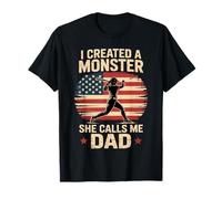 Funny I Created a Monster Softball Dad Vintage Quote Camiseta