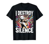 Funny I destroy silence Orquesta Violín Gato Jugando Viola Camiseta