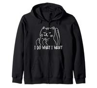 Funny I do What I Want Cat Flipping The Bird Offensive Sudadera con Capucha