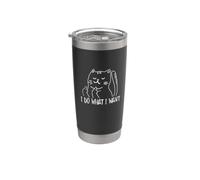 Funny I do what I want cat flipping the bird offensive Vaso térmico de acero inoxidable de doble pared