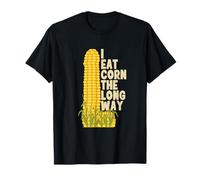 Funny I Eat Corn The Long Way Inappropriate Retro Vintage Camiseta