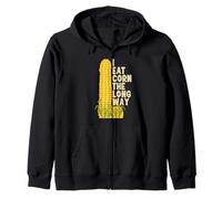 Funny I Eat Corn The Long Way Inappropriate Retro Vintage Sudadera con Capucha