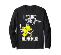 Funny I Found This Humerus Dog and Skeleton Bones Juego de Palabras Humor Manga Larga