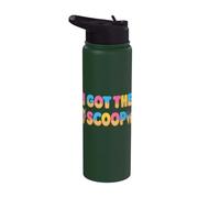 Funny I Got The Scoop Ice Cream Gender Reveal Party Quote Stainless Steel Insulated Water Bottle