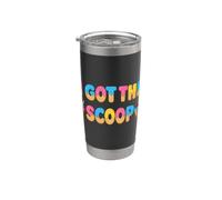 Funny I Got The Scoop Ice Cream Gender Reveal Party Quote Vaso térmico de acero inoxidable de doble pared