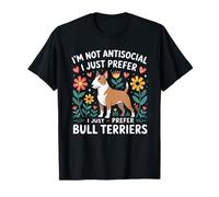 Funny I Just Prefer Bull Terriers Dog Lover Retro Vintage Camiseta