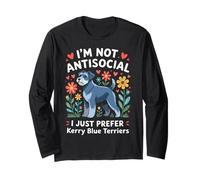 Funny I Just Prefer Kerry Blue Terriers Dog Lover Vintage Manga Larga