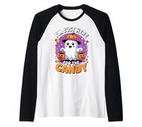 Funny I´m Just Here For The Candy Cute Halloween Camiseta Manga Raglan