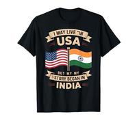 Funny I May Live In USA But India Heritage Pride Mujeres Hombres Camiseta