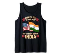 Funny I May Live In USA But India Heritage Pride Mujeres Hombres Camiseta sin Mangas