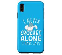 Funny I Never Crochet Alone I Have Cats Crochet Lover Carcasa para iPhone XS MAX