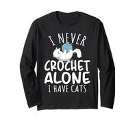 Funny I Never Crochet Alone I Have Cats Crochet Lover Manga Larga