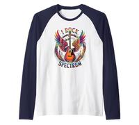 Funny I Rock The Spectrum Autismo Papá Derechos educativos únicos Camiseta Manga Raglan
