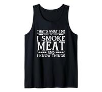 Funny I Smoke Meat and Know Things Pitmaster Barbecue Camiseta sin Mangas