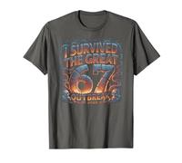 Funny I SOBREVIVED Great 67 Outbreak Argot Six Seven Brain Pudrición Camiseta