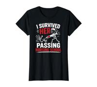 Funny I Survived Her Passing Nursing School Camiseta gráfica económica, Mujer, Negro, S