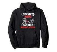 Funny I Survived Her Passing Nursing School Sudadera con Capucha