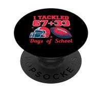 Funny I Tackled 100 Días De La Escuela Jugadores De Fútbol 67+33 PopSockets PopGrip Adhesivo