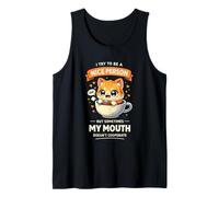 Funny I Try To Be a Nice Person Cat Camiseta sin Mangas