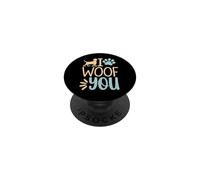 Funny I Woof You Cute Puppy Pet Lover Sarcástico Animal Cita PopSockets PopGrip Adhesivo