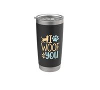 Funny I Woof You Cute Puppy Pet Lover Sarcástico Animal Cita Vaso térmico de acero inoxidable de doble pared