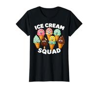 Funny Ice Cream Ice Cream Squad Women Men Kids Camiseta gráfica económica, Mujer, Negro, S