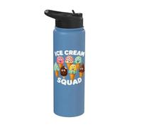 Funny Ice Cream Ice Cream Squad Women Men Kids Stainless Steel Insulated Water Bottle