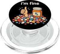 Funny I'm Fine Pharmacist Technician RX Pharmacy Tech Squad PopSockets PopGrip para MagSafe