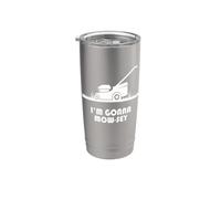 Funny I'm Gonna Mow-sey (Mosey) Lawnmower Humor Vaso térmico de acero inoxidable de doble pared