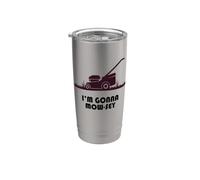Funny I'm Gonna Mow-sey (Mosey) Lawnmower Humor Vaso térmico de acero inoxidable de doble pared